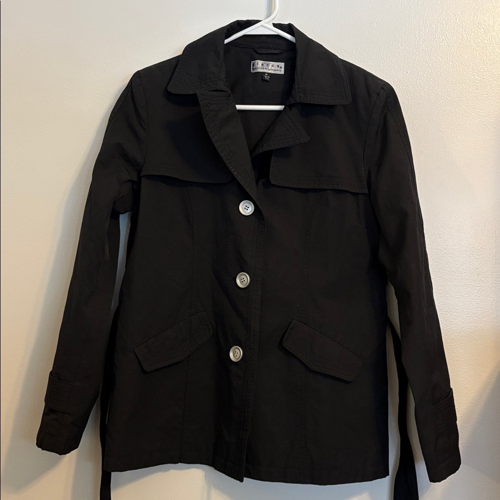 Giacca Black Belted Button Up Jacket - image 1